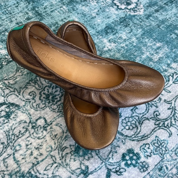 Tieks Metallic Bronze Ballet Flats - 9 - Picture 2 of 7